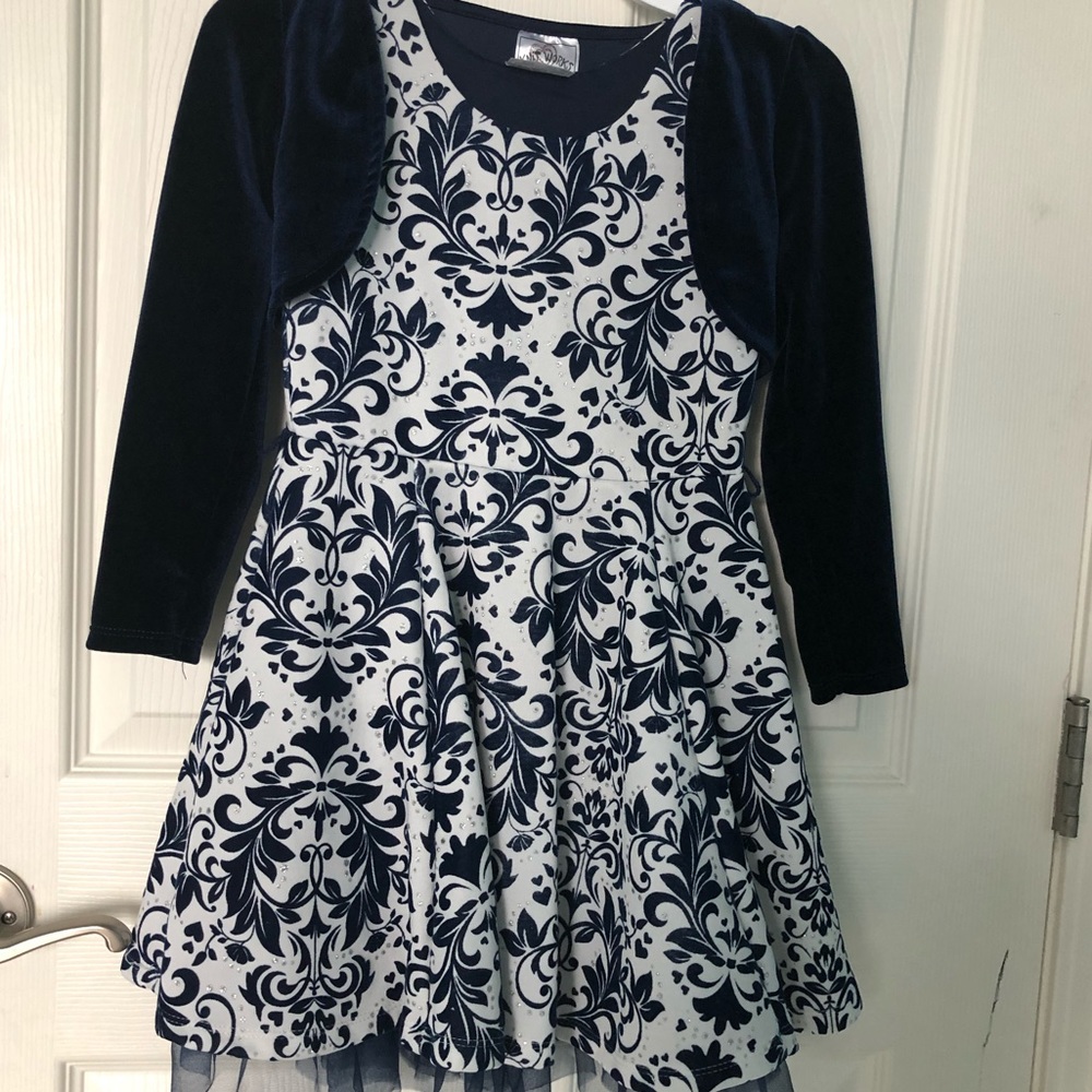 Girl elegant dress with blazer
